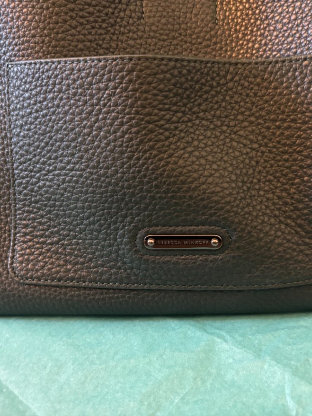 Rebecca Minkoff Darren medium studded leather shoulder bag in deep jade - Picture 4 of 8